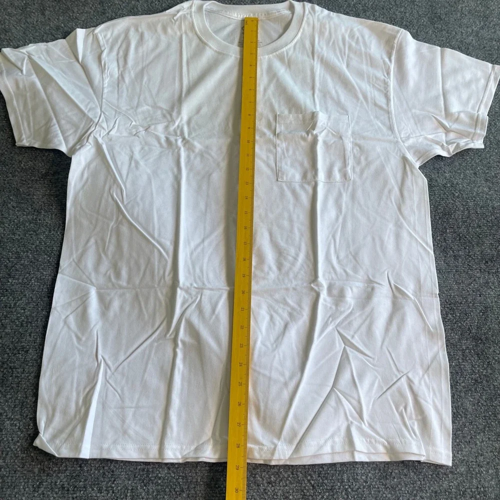 Athletic Works Mens White Short Sleeve Pocket T-Shirt 100% Cotton Size L 42-44 - Picture 3 of 6